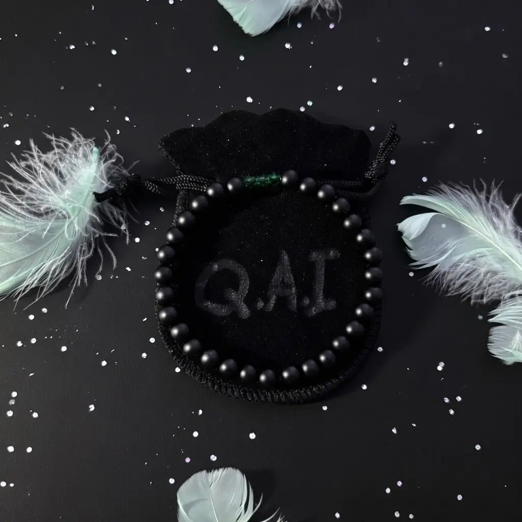 Bracelet Q.A.I – Émeraude Noire Qalam Al Imane