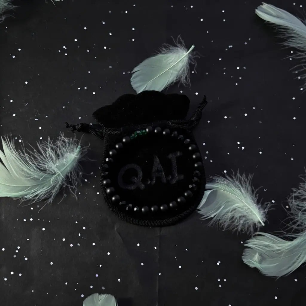 Bracelet Q.A.I – Émeraude Noire Cristal Qalam Al Imane